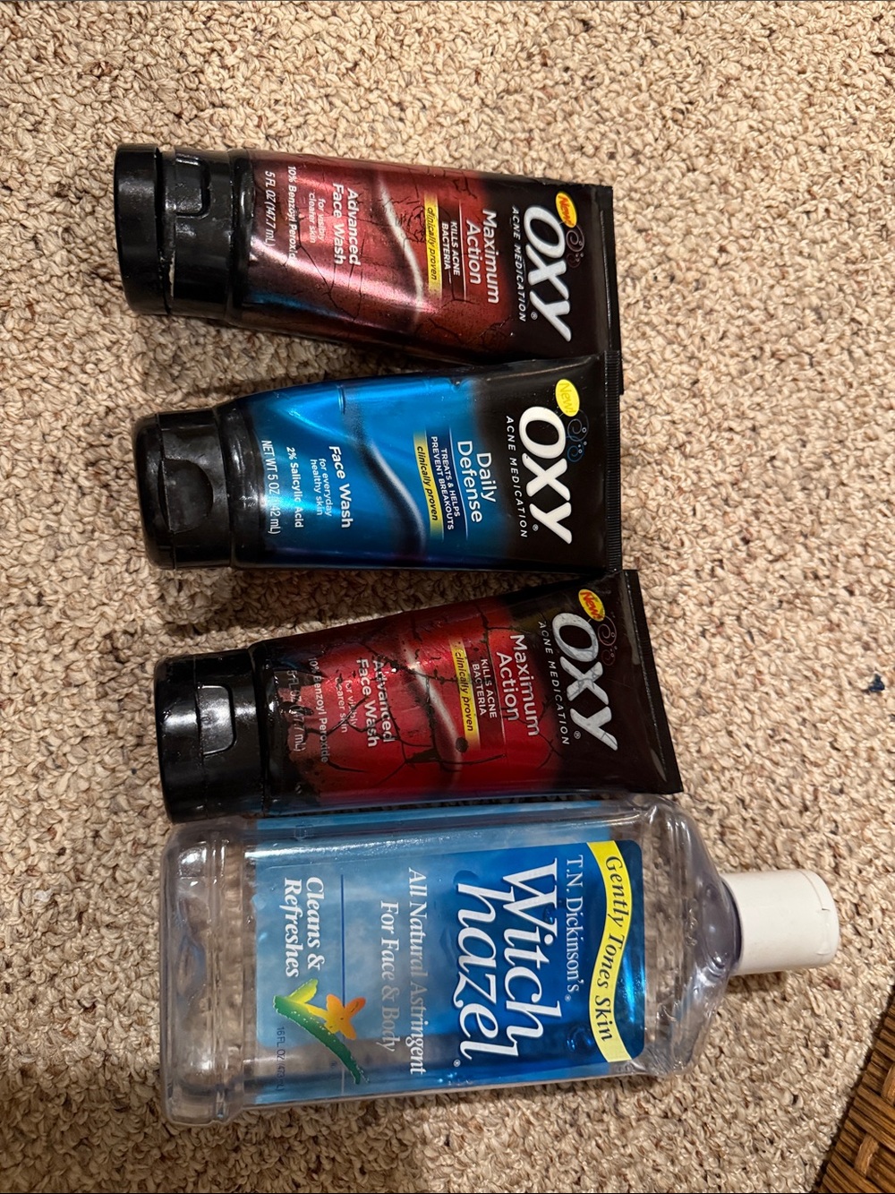 Oxy Facial Washes + Witch Hazel Toner - Blue & Red Zpartly used
